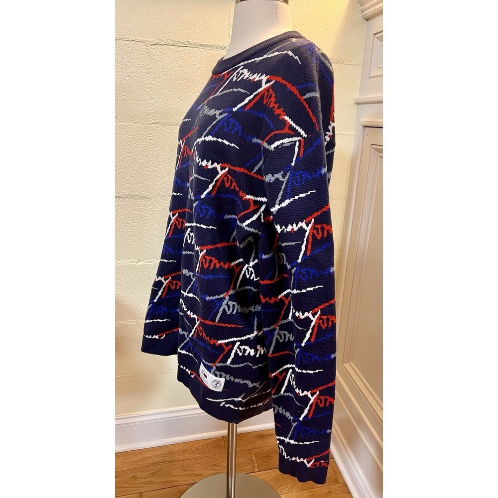 Tommy Hilfiger Denim Men's M "Tommy" Print Crew Neck Sweater Red White & Blue - Picture 2 of 8